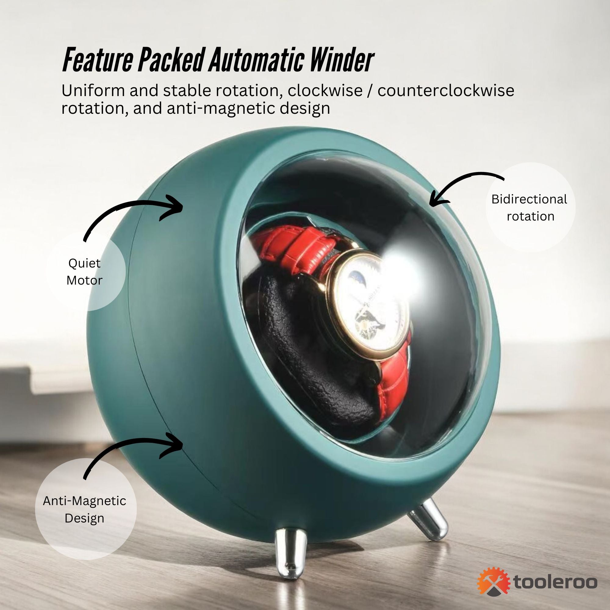 Automatic Watch Winder - USB Charging Single Rotating Storage Display Case V238-SUPDZ-40824976080976