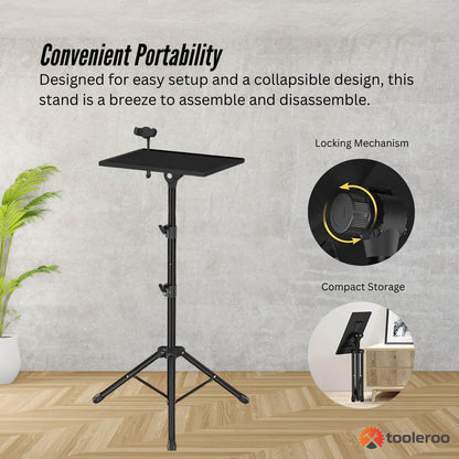 Laptop Stand Tripod - Adjustable Height Projector Holder With Phone Mount V238-SUPDZ-40827214594128