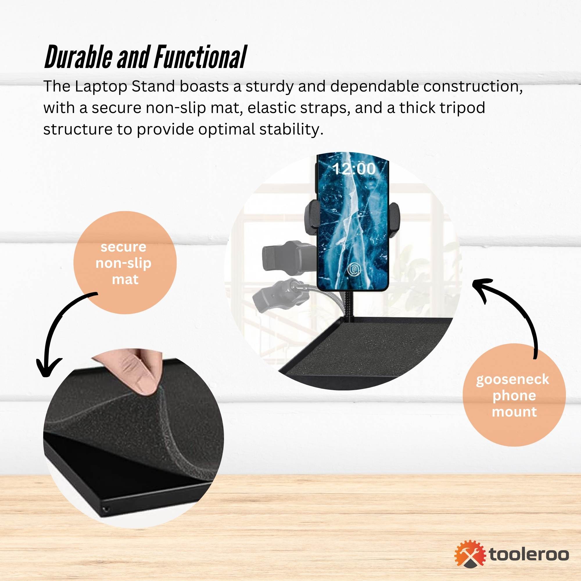 Laptop Stand Tripod - Adjustable Height Projector Holder With Phone Mount V238-SUPDZ-40827214594128