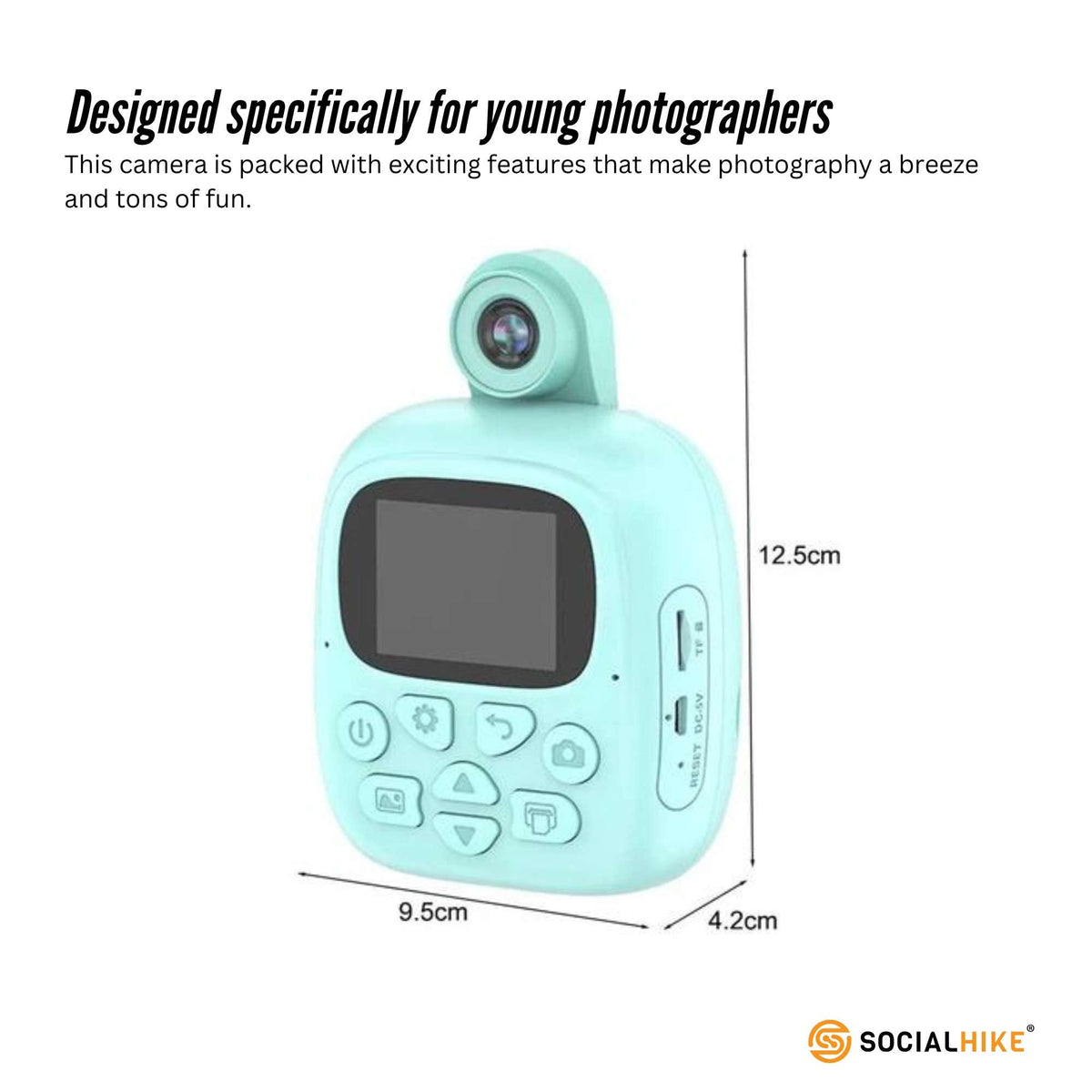 Kids Rechargeable Instant Print Camera Blue - Digital Thermal Photo Video MP3 V238-SUPDZ-40832487194704