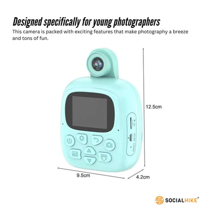 Kids Rechargeable Instant Print Camera Blue - Digital Thermal Photo Video MP3 V238-SUPDZ-40832487194704
