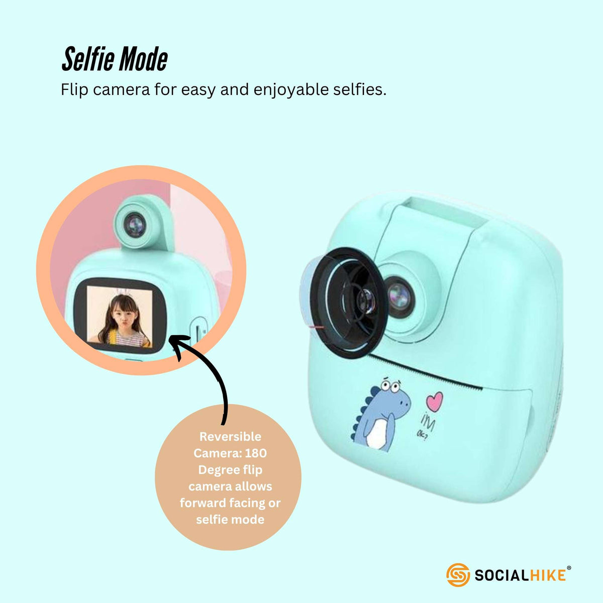 Kids Rechargeable Instant Print Camera Blue - Digital Thermal Photo Video MP3 V238-SUPDZ-40832487194704