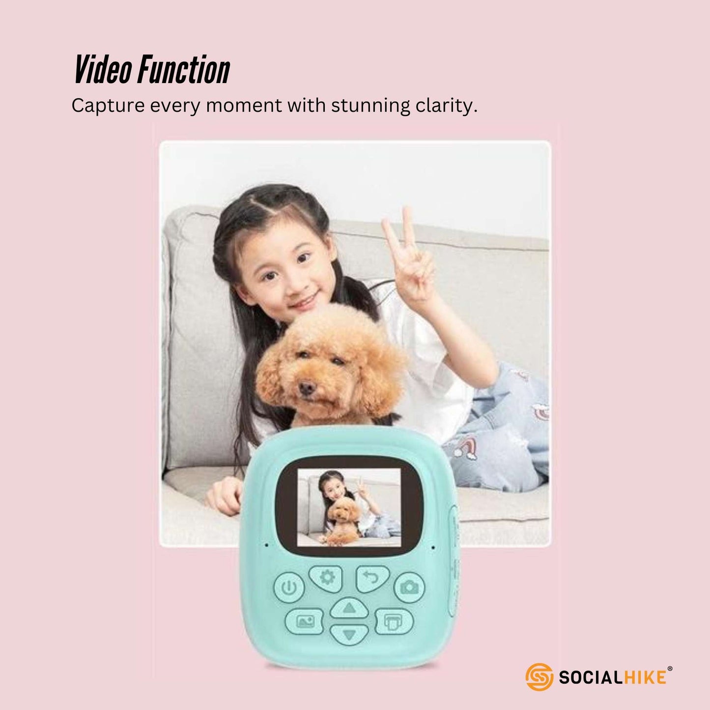 Kids Rechargeable Instant Print Camera Blue - Digital Thermal Photo Video MP3 V238-SUPDZ-40832487194704