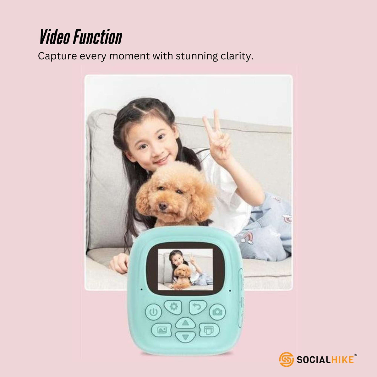 Kids Rechargeable Instant Print Camera Blue - Digital Thermal Photo Video MP3 V238-SUPDZ-40832487194704
