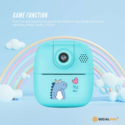 Kids Rechargeable Instant Print Camera Blue - Digital Thermal Photo Video MP3 V238-SUPDZ-40832487194704
