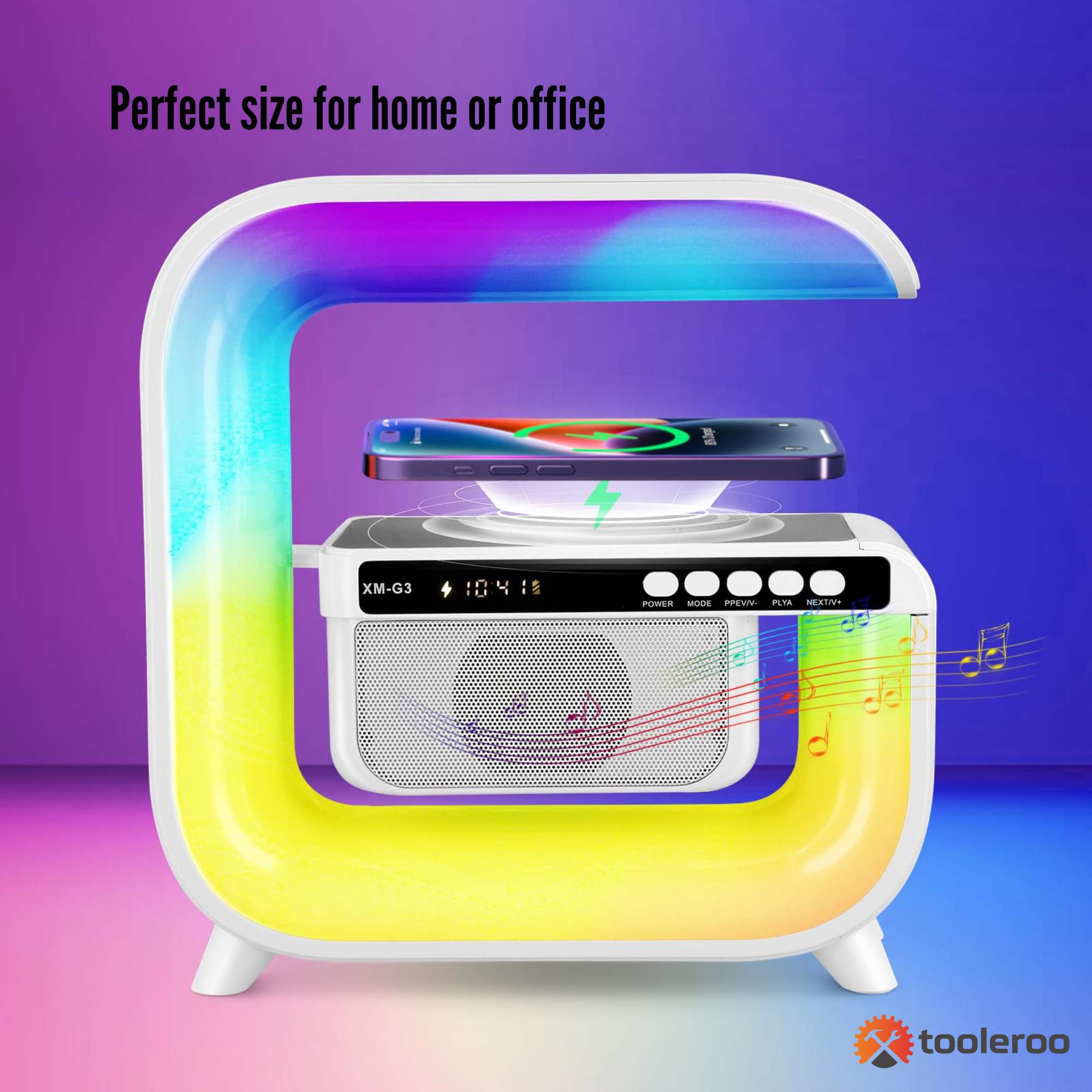 Bluetooth Rechargeable Speaker - Wireless Phone Charging LED Lamp Alarm Clock V238-SUPDZ-40832907182160