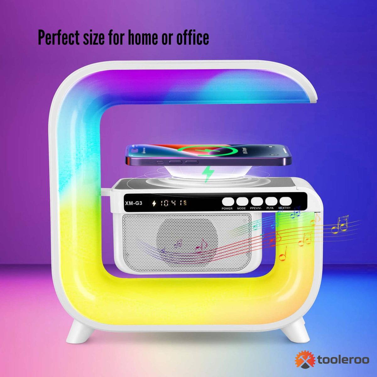 Bluetooth Rechargeable Speaker - Wireless Phone Charging LED Lamp Alarm Clock V238-SUPDZ-40832907182160