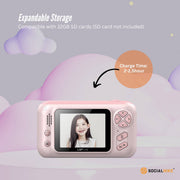 Kids HD Digital Camera Pink - Children's Selfie Photo Video 2.4 Inch Screen V238-SUPDZ-40836312465488