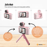 Kids HD Digital Camera Pink - Children's Selfie Photo Video 2.4 Inch Screen V238-SUPDZ-40836312465488