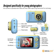 Kids HD Digital Camera Blue - Children's Selfie Photo Video 2.4 Inch Screen V238-SUPDZ-40837733810256