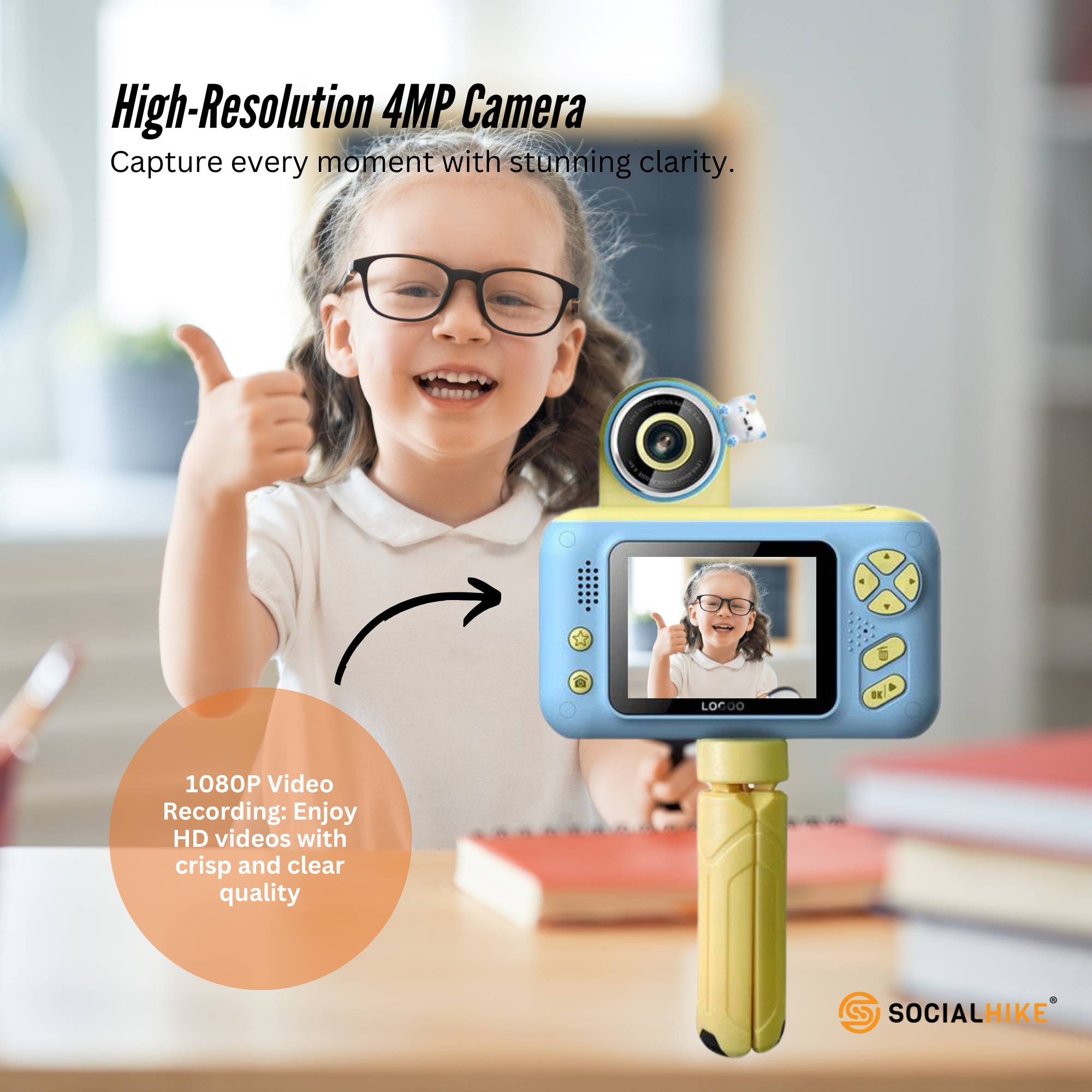 Kids HD Digital Camera Blue - Children's Selfie Photo Video 2.4 Inch Screen V238-SUPDZ-40837733810256