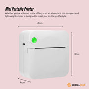 Social Hike Portable Mini Printer White - Inkless Bluetooth Phone Pocket Thermal Printing V238-SUPDZ-40837872287824