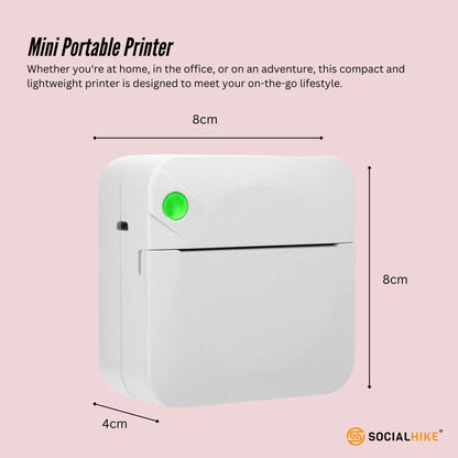 Social Hike Portable Mini Printer White - Inkless Bluetooth Phone Pocket Thermal Printing V238-SUPDZ-40837872287824