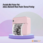 Portable Mini Printer Pink - Inkless Bluetooth Phone Pocket Thermal Printing V238-SUPDZ-40837961810000