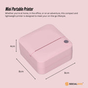 Portable Mini Printer Pink - Inkless Bluetooth Phone Pocket Thermal Printing V238-SUPDZ-40837961810000
