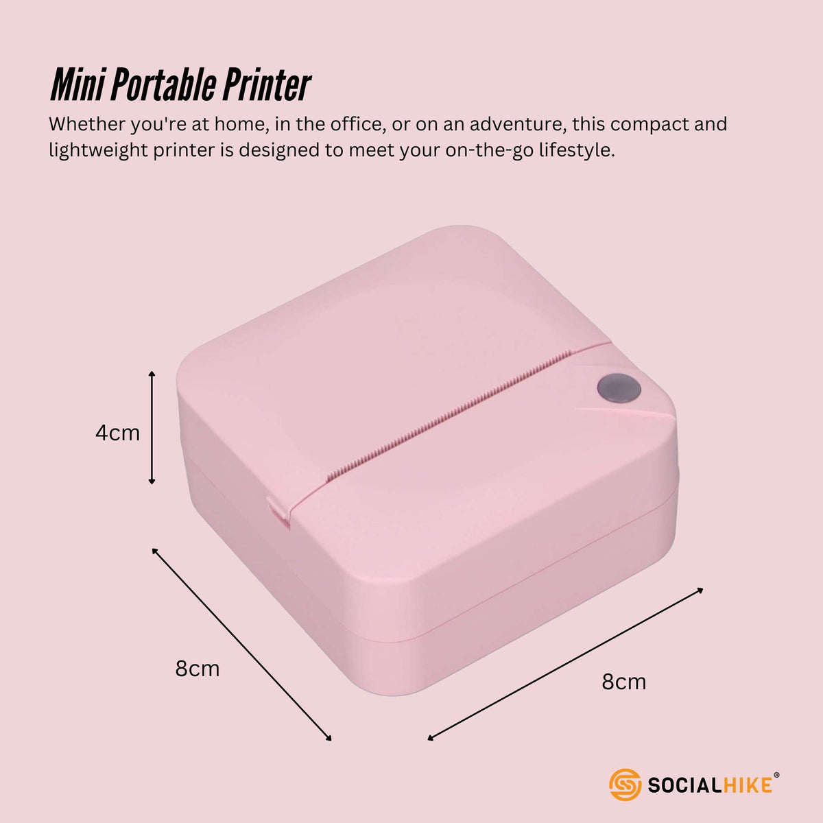 Portable Mini Printer Pink - Inkless Bluetooth Phone Pocket Thermal Printing V238-SUPDZ-40837961810000