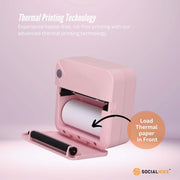 Portable Mini Printer Pink - Inkless Bluetooth Phone Pocket Thermal Printing V238-SUPDZ-40837961810000