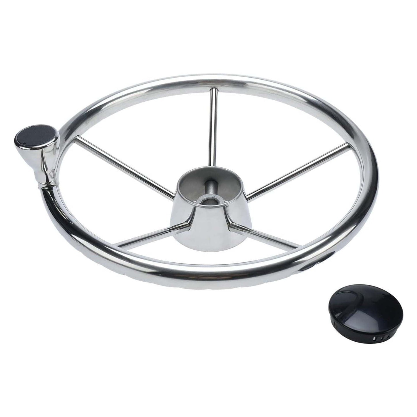 13.5" Boat Stainless Steel Steering Wheel - 5 Spoke with Knob For 3/4" Shaft V238-SUPDZ-40838175195216