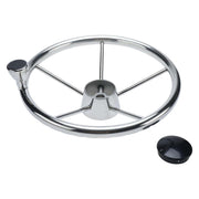 13.5" Boat Stainless Steel Steering Wheel - 5 Spoke with Knob For 3/4" Shaft V238-SUPDZ-40838175195216