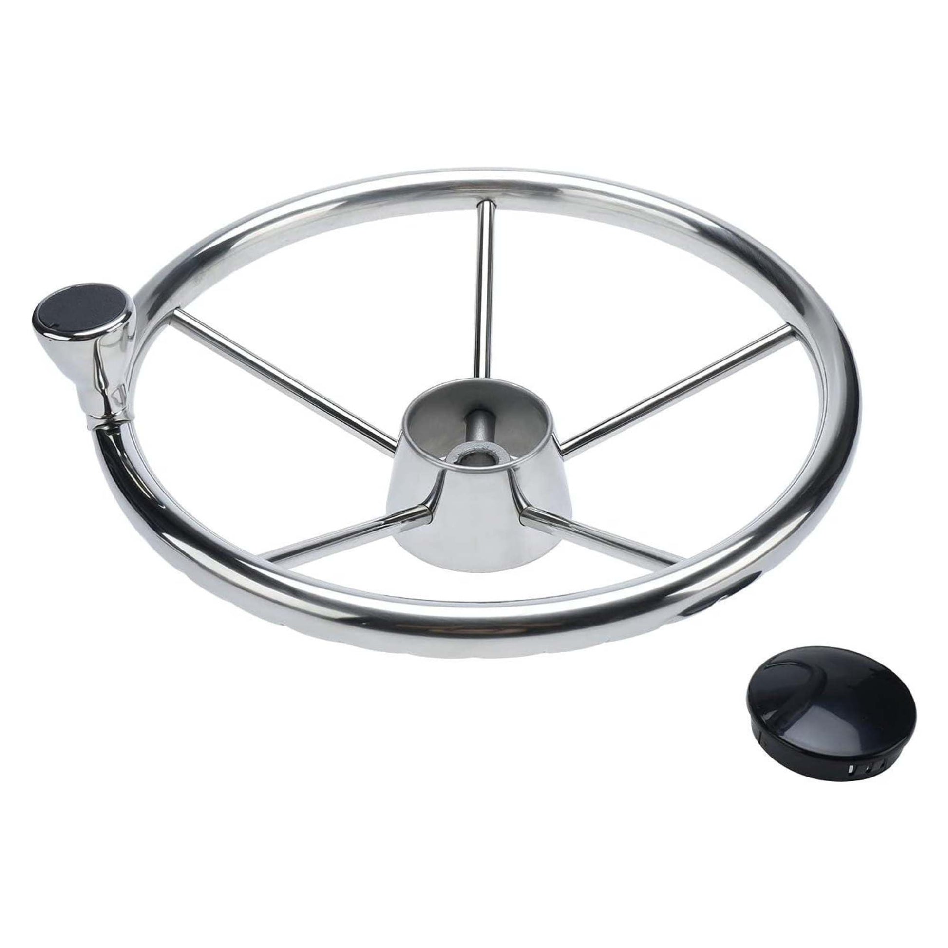 13.5" Boat Stainless Steel Steering Wheel - 5 Spoke with Knob For 3/4" Shaft V238-SUPDZ-40838175195216