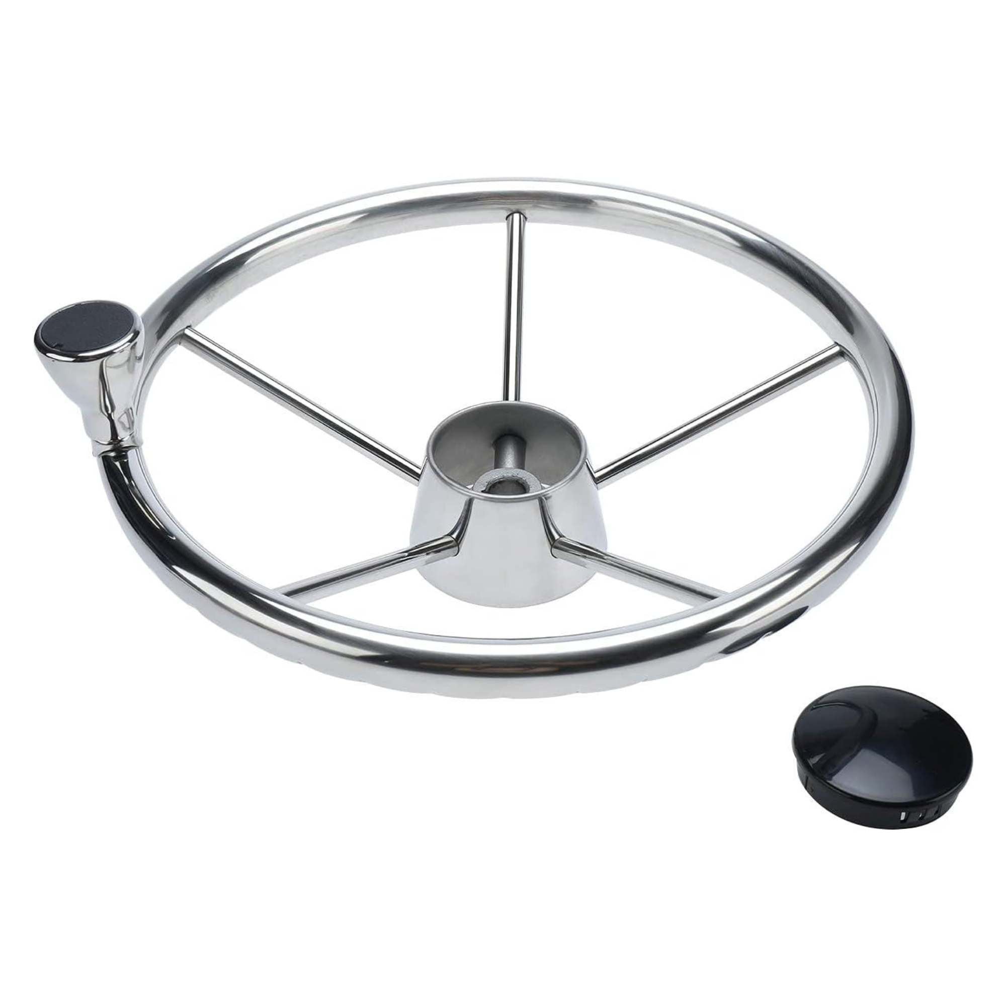 13.5" Boat Stainless Steel Steering Wheel - 5 Spoke with Knob For 3/4" Shaft V238-SUPDZ-40838175195216