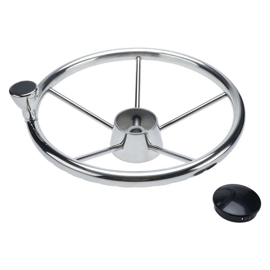 13.5" Boat Stainless Steel Steering Wheel - 5 Spoke with Knob For 3/4" Shaft V238-SUPDZ-40838175195216