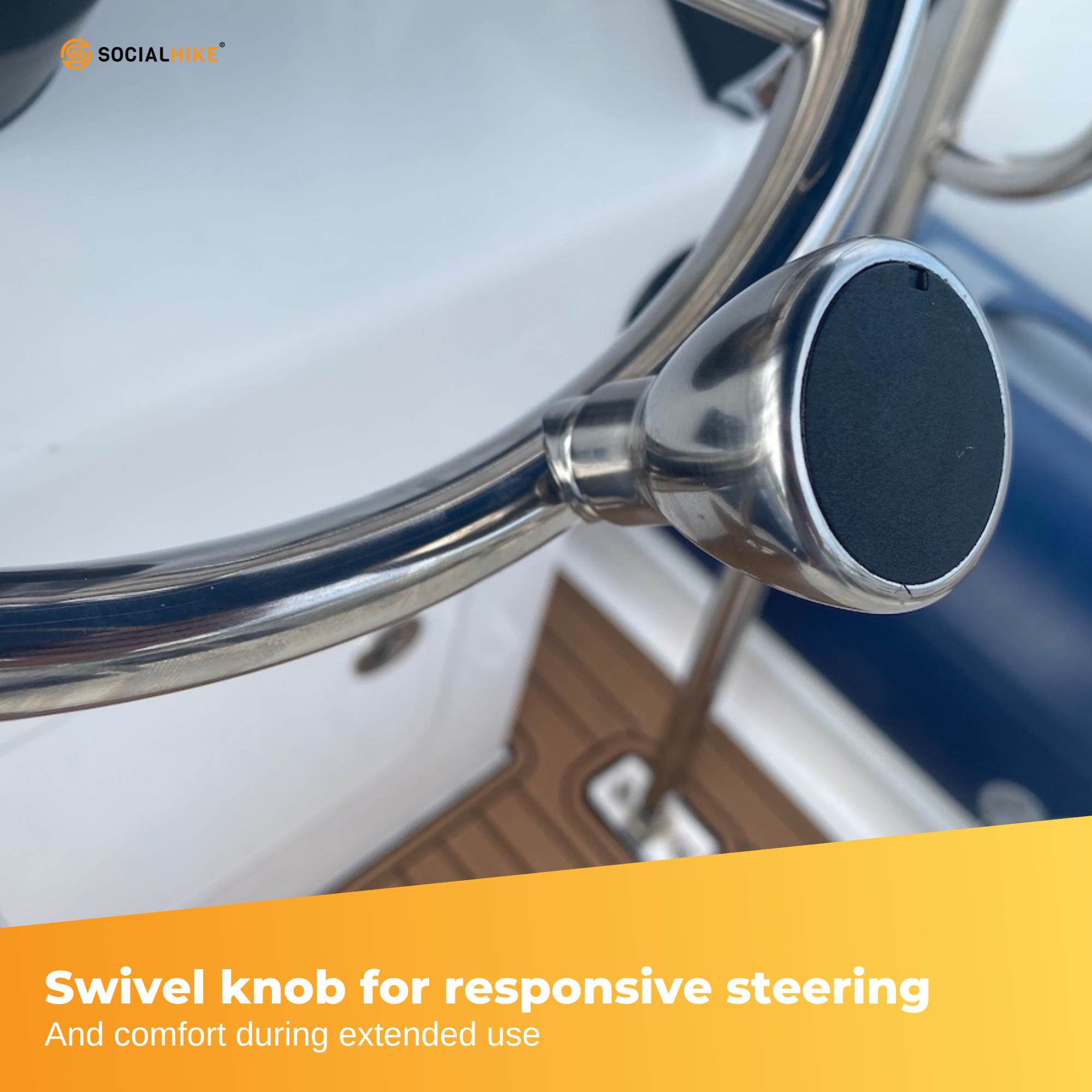 13.5" Boat Stainless Steel Steering Wheel - 5 Spoke with Knob For 3/4" Shaft V238-SUPDZ-40838175195216