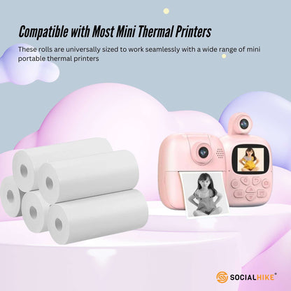 Social Hike 5 Pack Thermal Paper Camera Rolls - Instant Print Printer Refill V238-SUPDZ-40862877155408