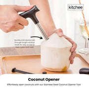50x Kitchee Coconut Opener - Stainless Steel Hole Punch Kitchen Tool V238-SUPDZ-40862896914512