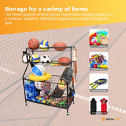 Social Hike Sports Equipment Storage Organiser Trolley on Wheels - Garage Basket V238-SUPDZ-40865350516816