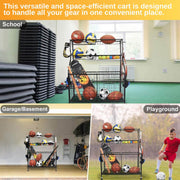 Social Hike Sports Equipment Storage Organiser Trolley on Wheels - Garage Basket V238-SUPDZ-40865350516816