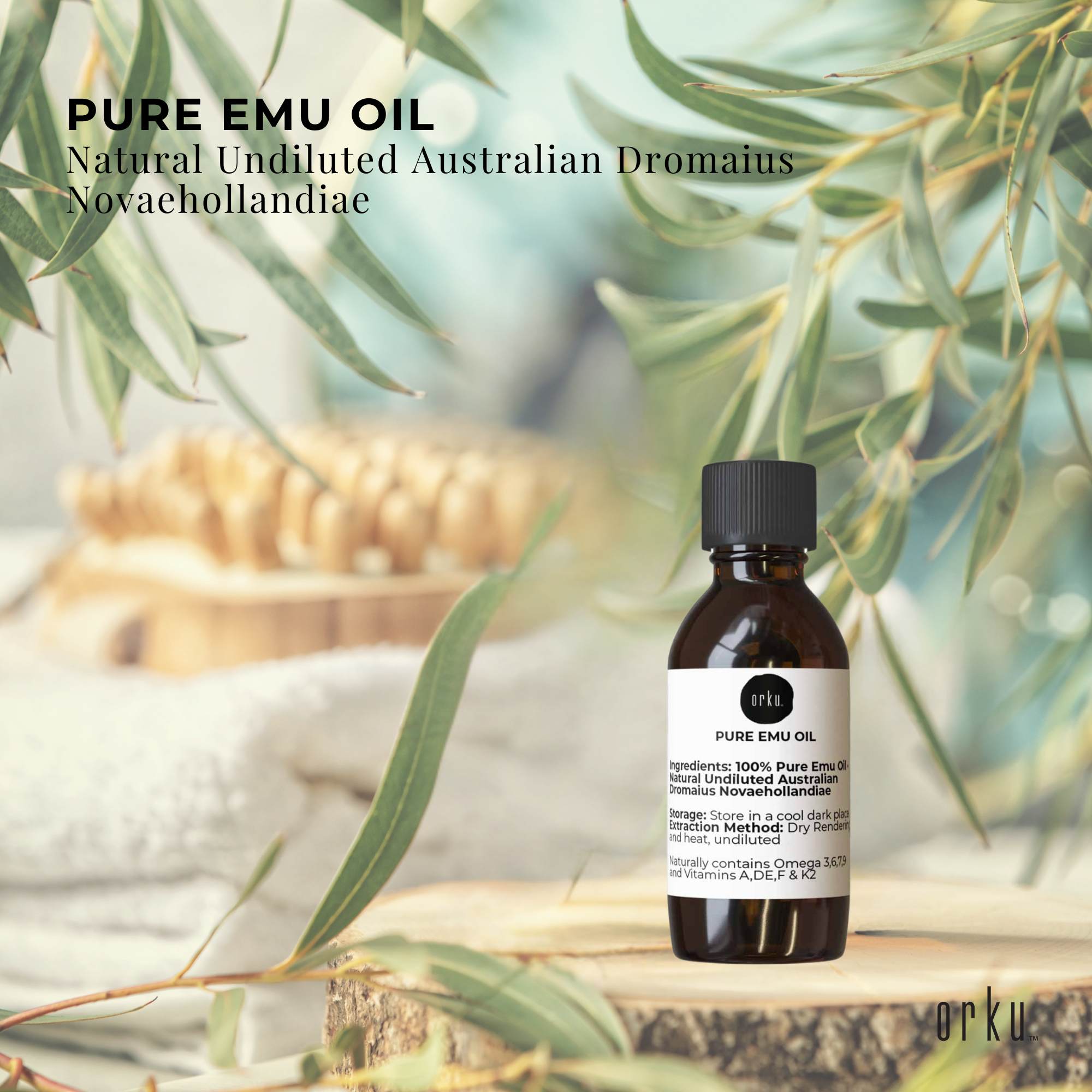 Orku 10ml Pure Emu Oil - Natural Undiluted Australian Dromaius Novaehollandiae V238-SUPDZ-40875981209680