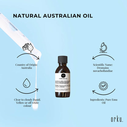 Orku 10ml Pure Emu Oil - Natural Undiluted Australian Dromaius Novaehollandiae V238-SUPDZ-40875981209680