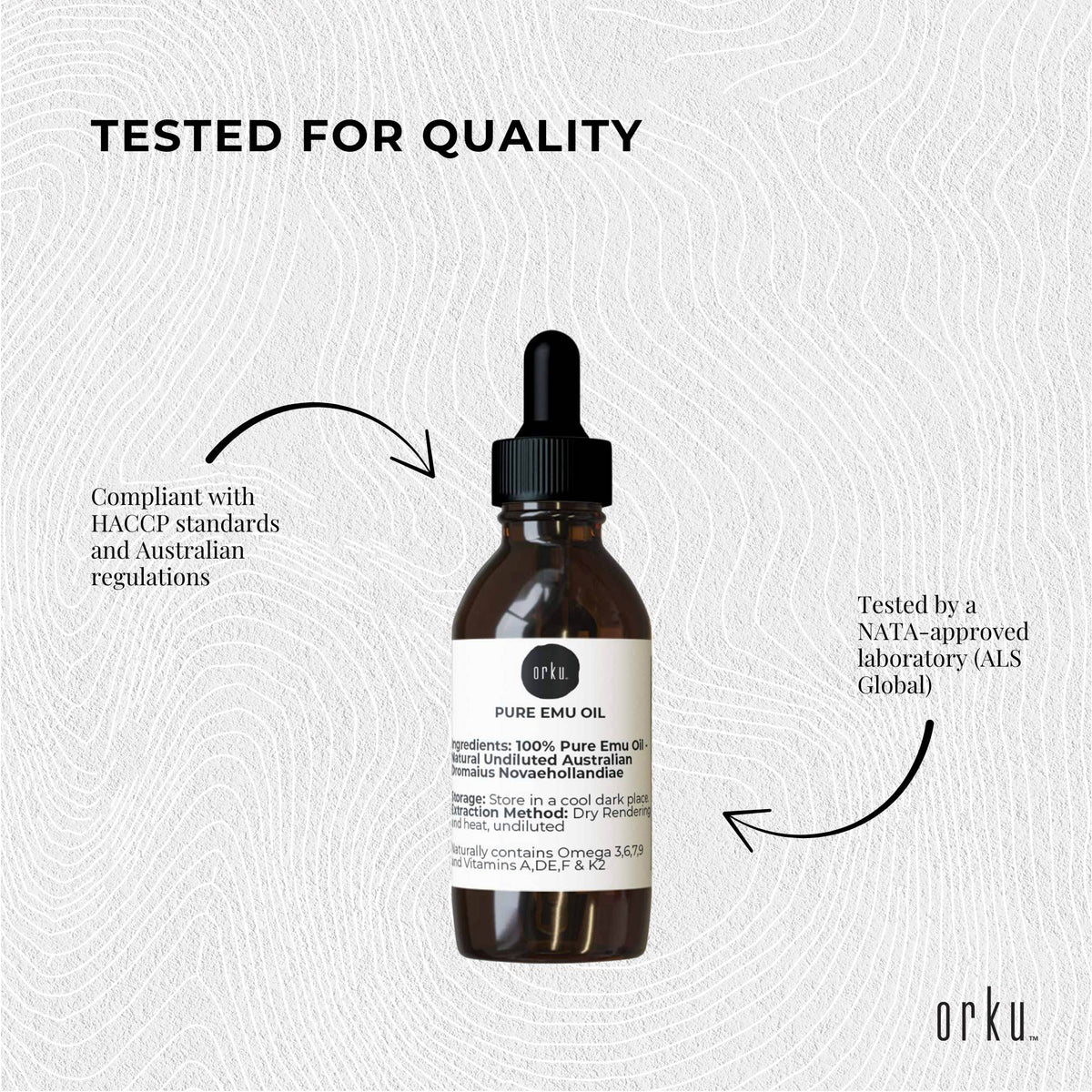 Orku 25ml Pure Emu Oil with Dropper - Undiluted Natural Dromaius Novaehollandiae V238-SUPDZ-40881374036048
