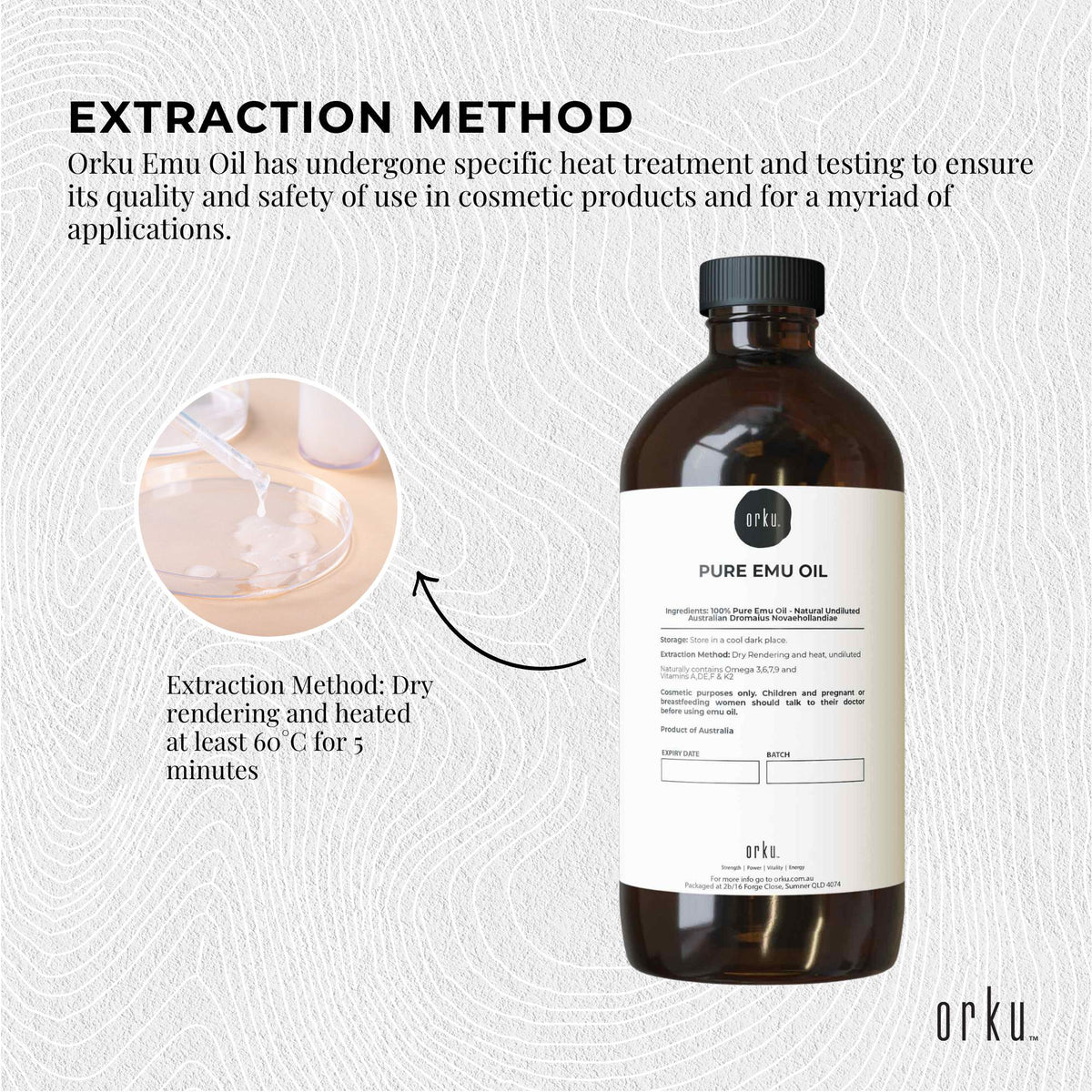 Orku 1L Pure Emu Oil - Natural Undiluted Australian Dromaius Novaehollandiae V238-SUPDZ-40881380065360