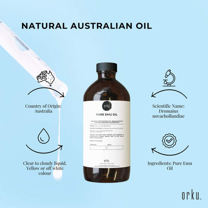 Orku 1L Pure Emu Oil - Natural Undiluted Australian Dromaius Novaehollandiae V238-SUPDZ-40881380065360