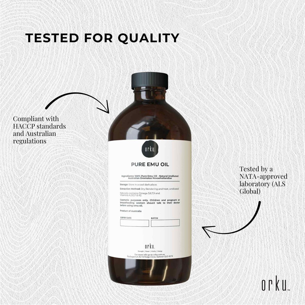 Orku 1L Pure Emu Oil - Natural Undiluted Australian Dromaius Novaehollandiae V238-SUPDZ-40881380065360