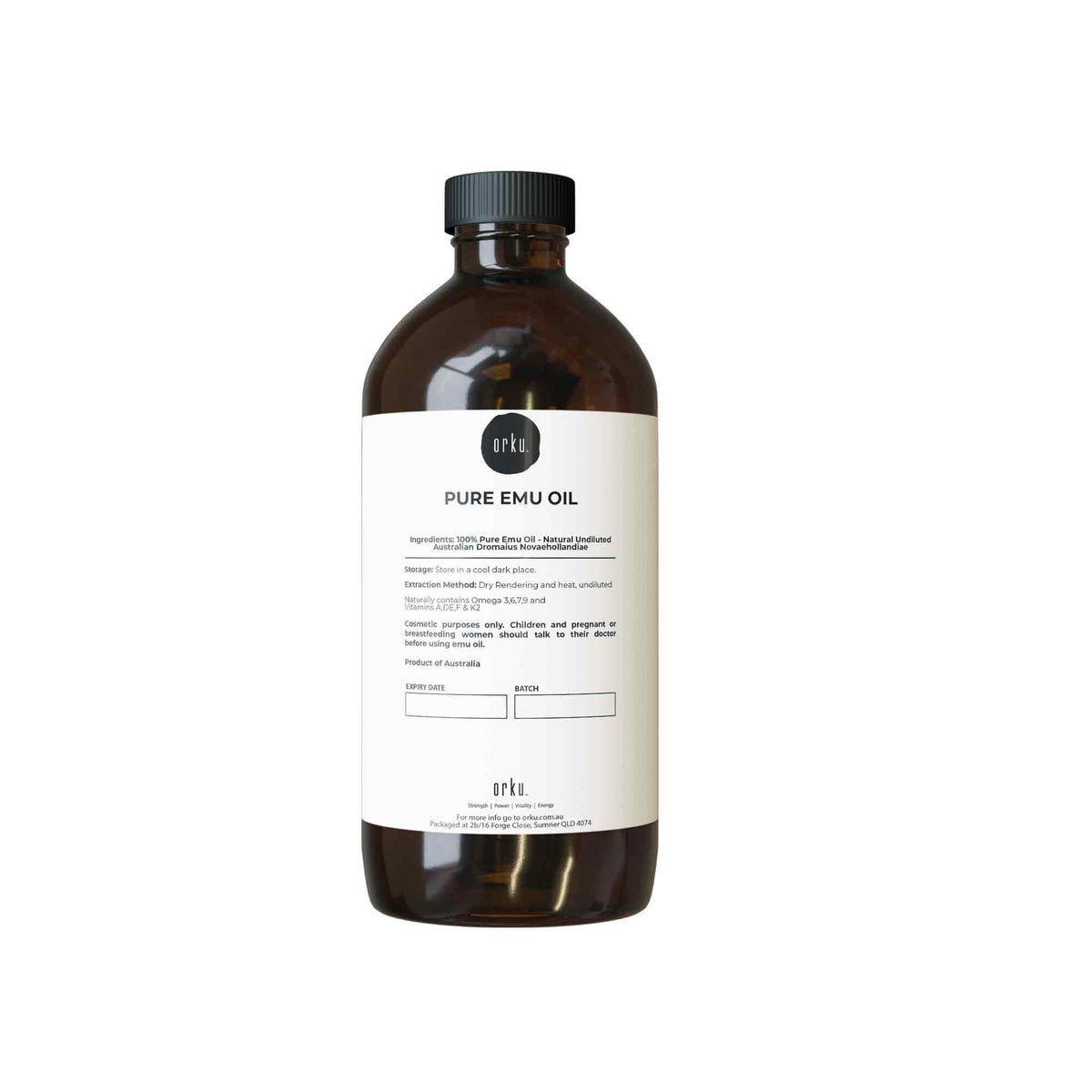 Orku 1L Pure Emu Oil - Natural Undiluted Australian Dromaius Novaehollandiae V238-SUPDZ-40881380065360