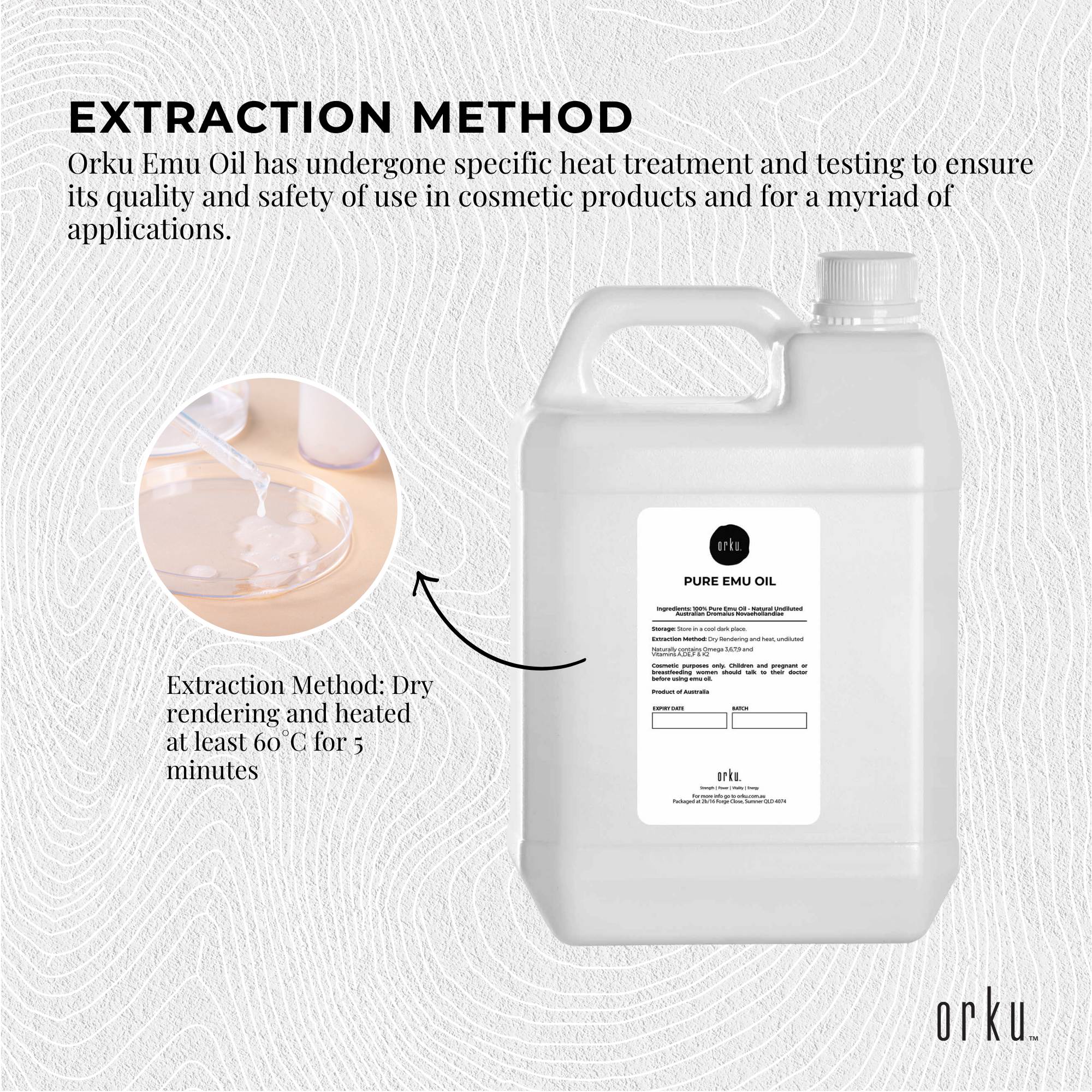 Orku 5L Pure Emu Oil - Natural Undiluted Australian Dromaius Novaehollandiae V238-SUPDZ-40881380294736