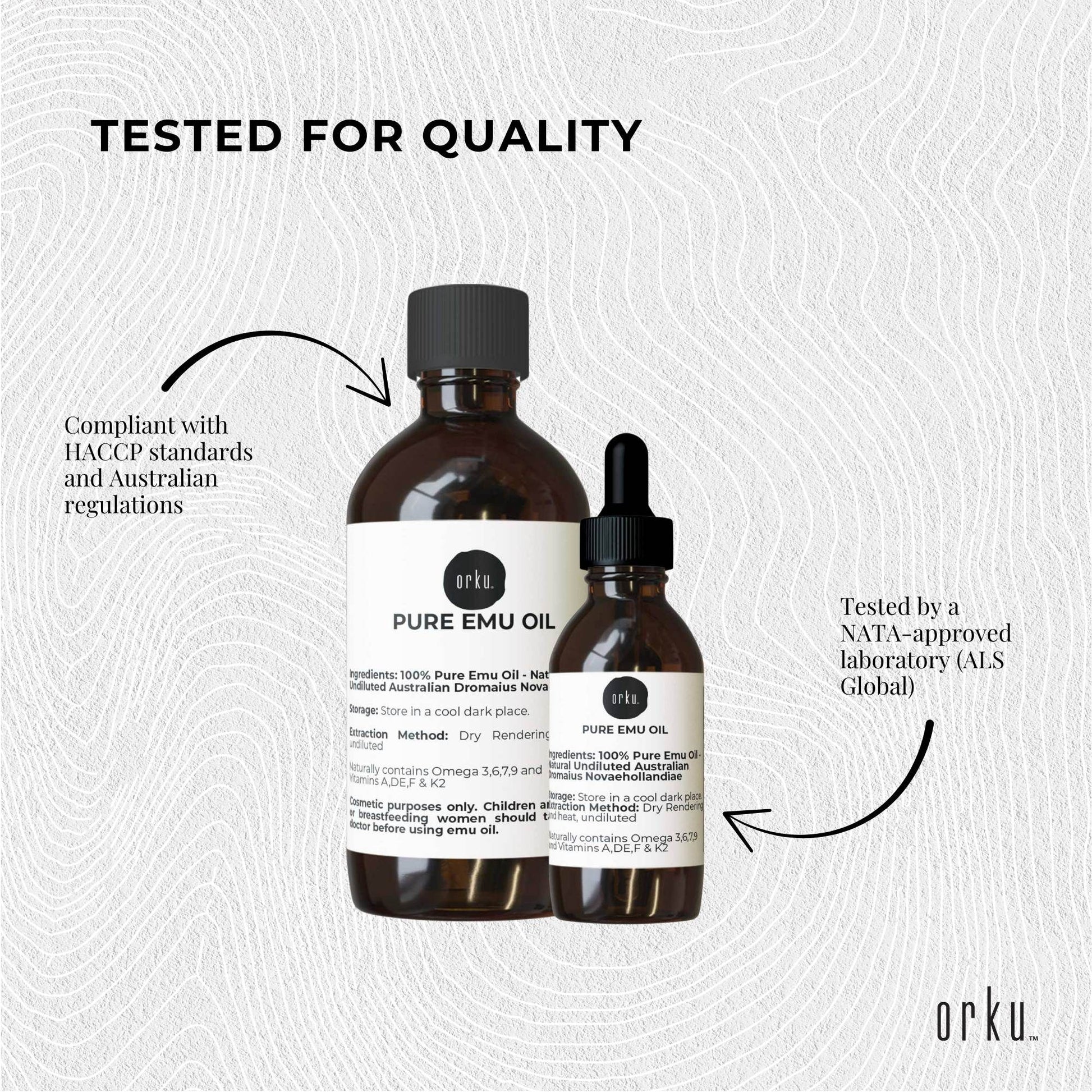 Orku 250ml Pure Emu Oil + Bonus 25ml Bottle - Australian Dromaius Novaehollandiae V238-SUPDZ-40895307055184