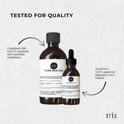 Orku 250ml Pure Emu Oil + Bonus 25ml Bottle - Australian Dromaius Novaehollandiae V238-SUPDZ-40895307055184