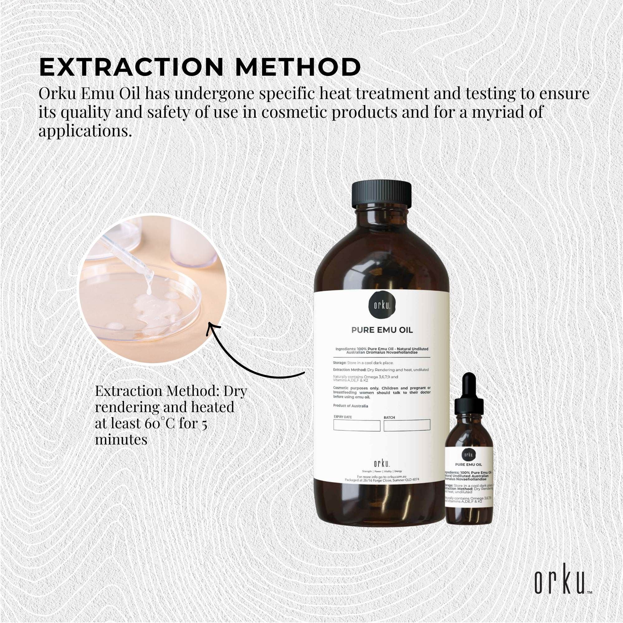 Orku 1L Pure Emu Oil + Bonus 25ml Bottle - Australian Dromaius Novaehollandiae V238-SUPDZ-40895335268432