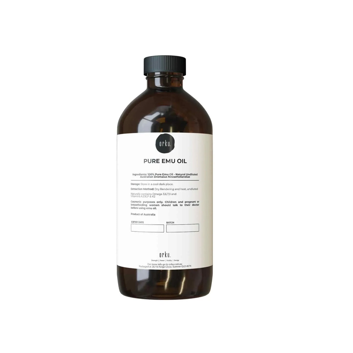 Orku 1L Pure Emu Oil + Bonus 25ml Bottle - Australian Dromaius Novaehollandiae V238-SUPDZ-40895335268432