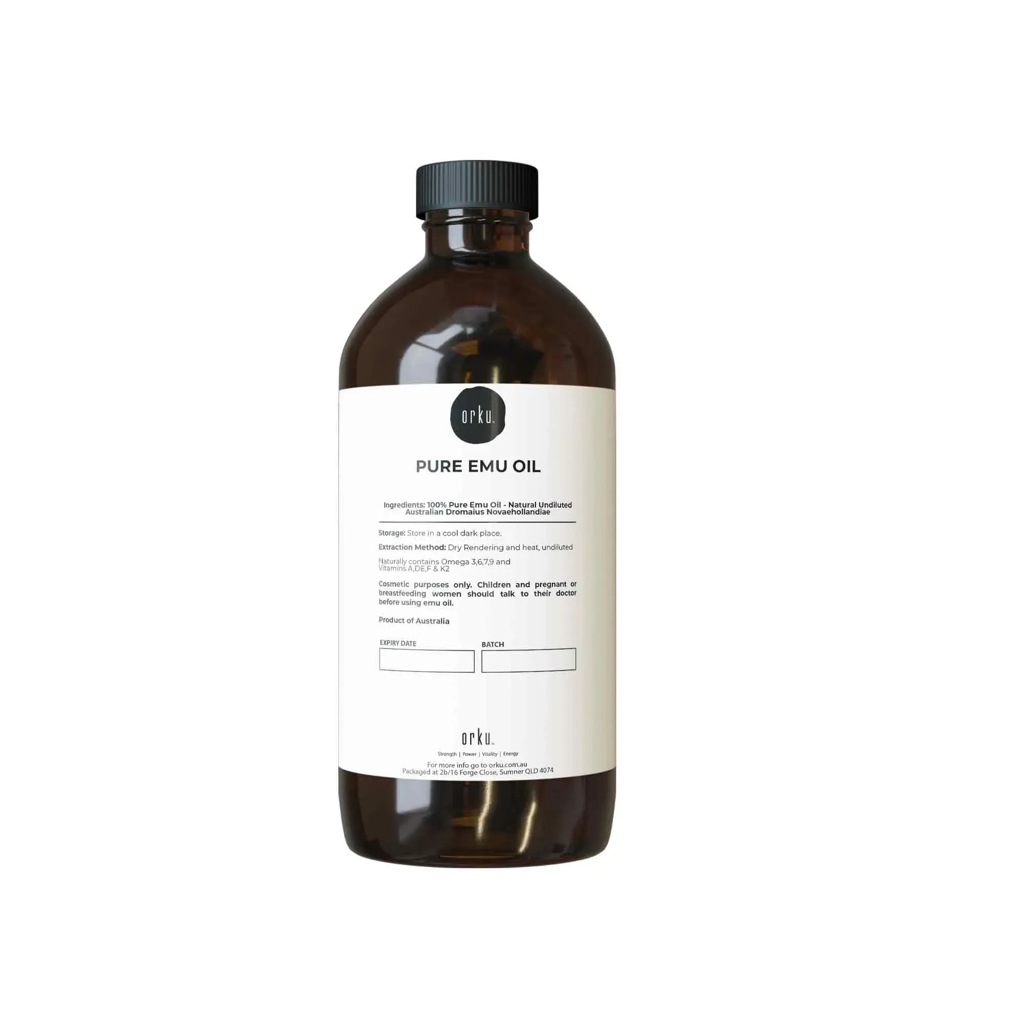 Orku 1L Pure Emu Oil + Bonus 25ml Bottle - Australian Dromaius Novaehollandiae V238-SUPDZ-40895335268432