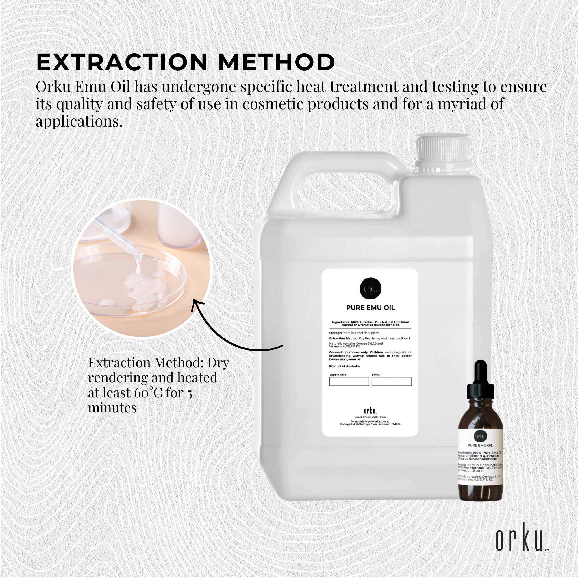 Orku 5L Pure Emu Oil + Bonus 25ml Bottle - Australian Dromaius Novaehollandiae V238-SUPDZ-40895336480848
