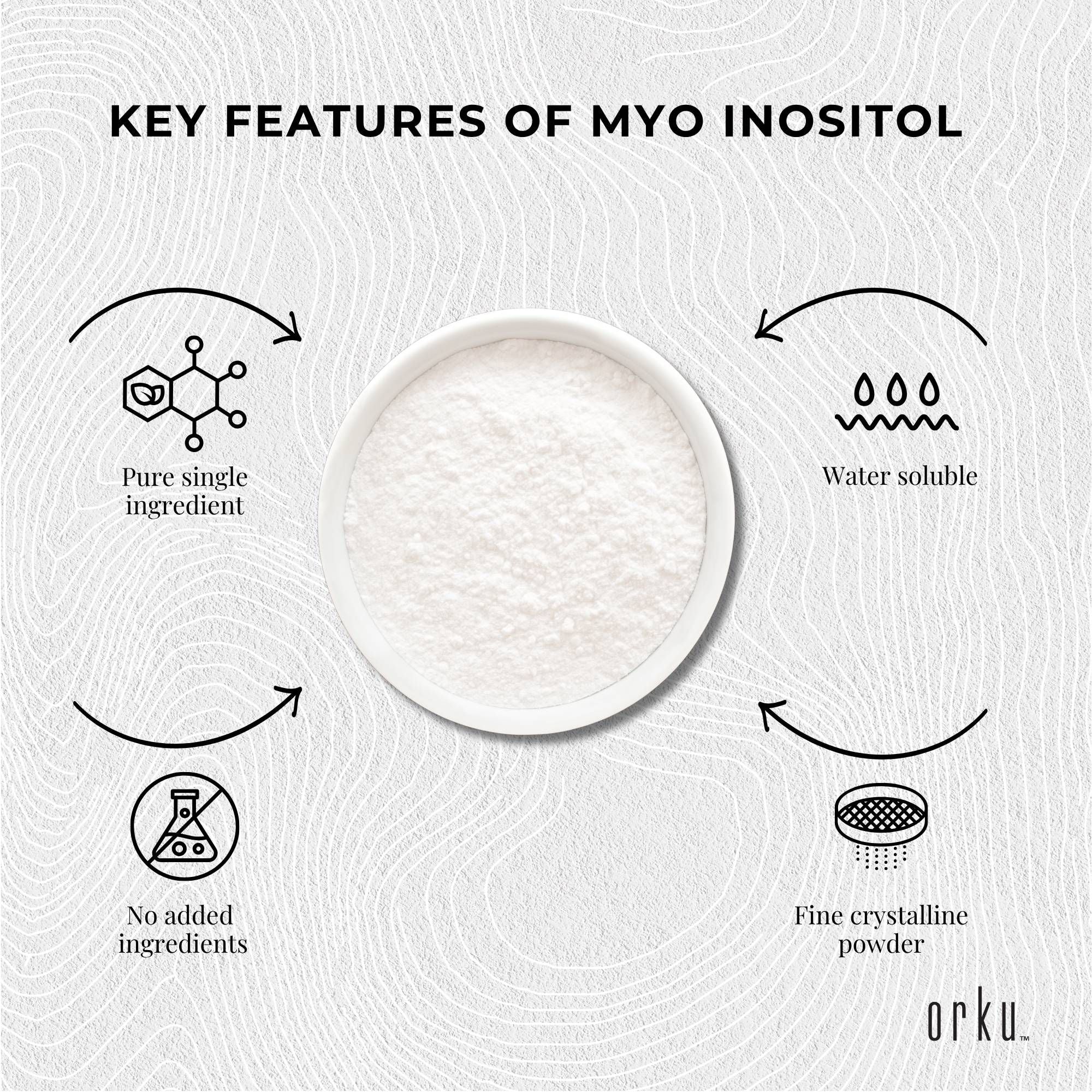 Orku 400g Myo Inositol Powder - USP Grade High Purity Unflavoured V238-SUPDZ-40896518291536