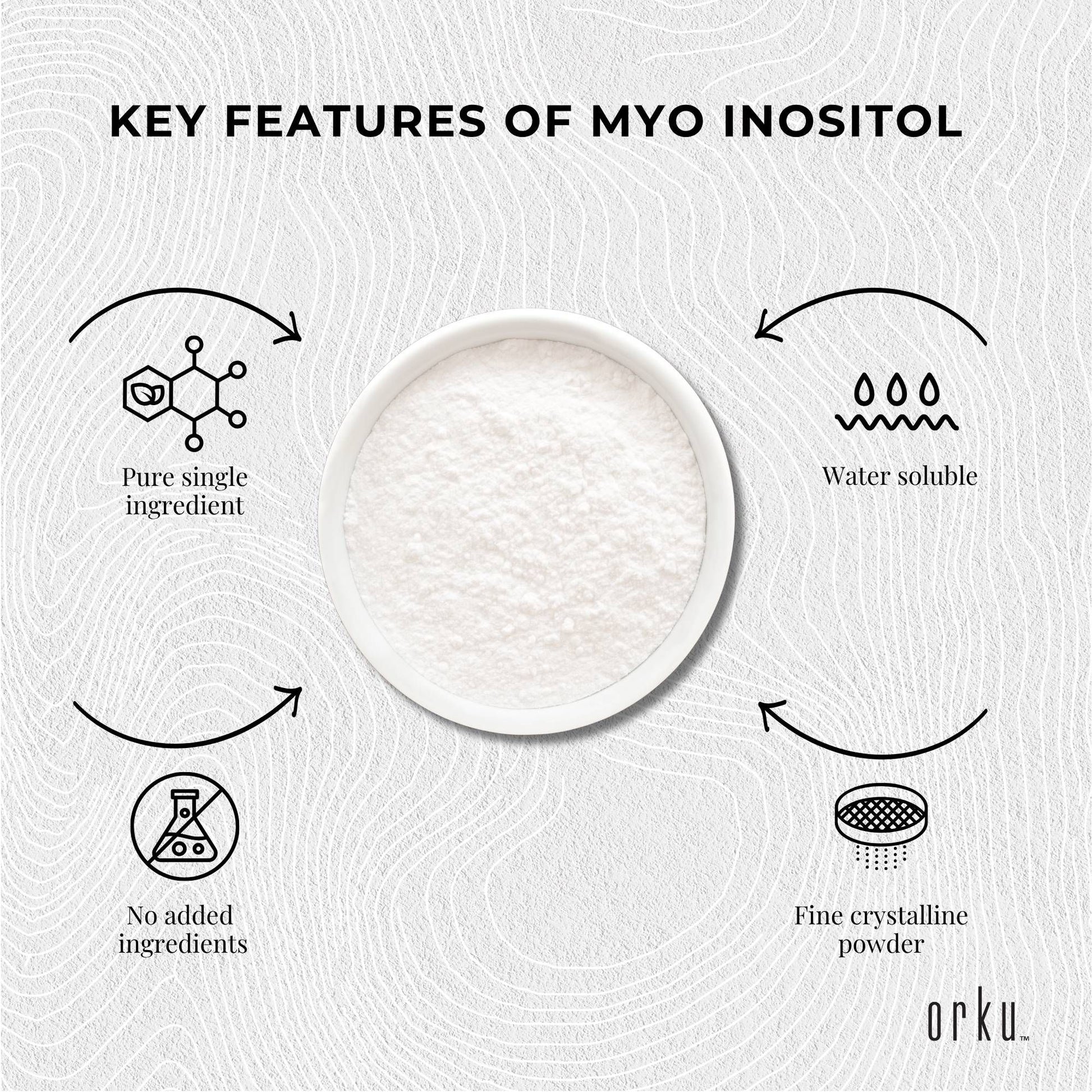 Orku 1Kg Myo Inositol Powder - USP Grade High Purity Unflavoured V238-SUPDZ-40896519372880