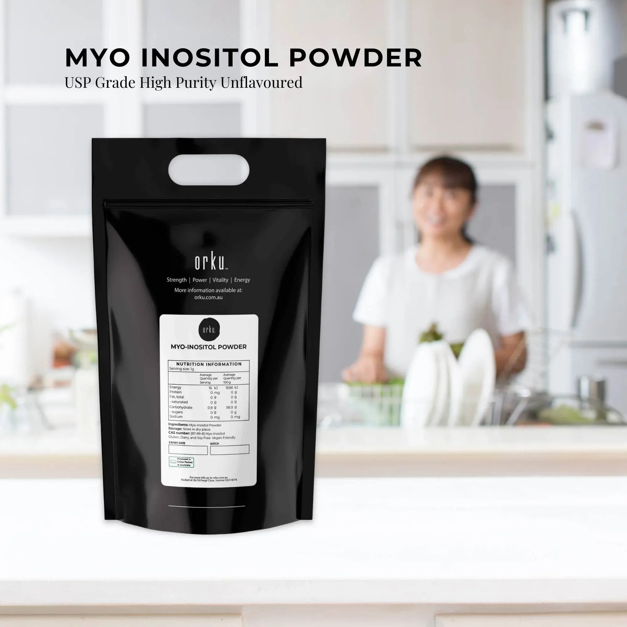 Orku 10Kg Myo Inositol Powder - USP Grade High Purity Unflavoured V238-SUPDZ-40896528449616