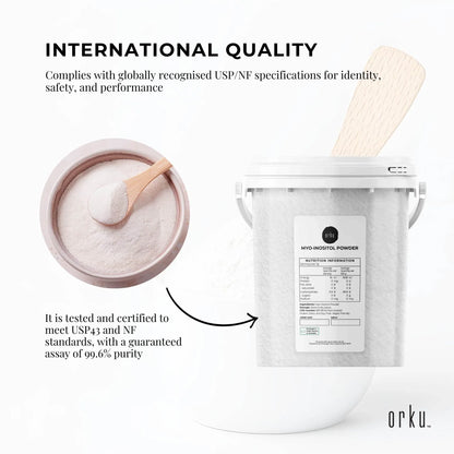 Orku 800g Myo Inositol Powder Tub - USP Grade High Purity Unflavoured V238-SUPDZ-40896532938832