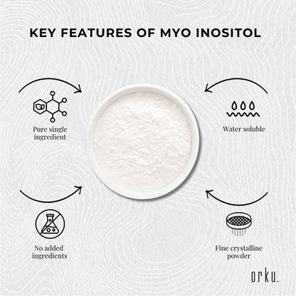 Orku 800g Myo Inositol Powder Tub - USP Grade High Purity Unflavoured V238-SUPDZ-40896532938832